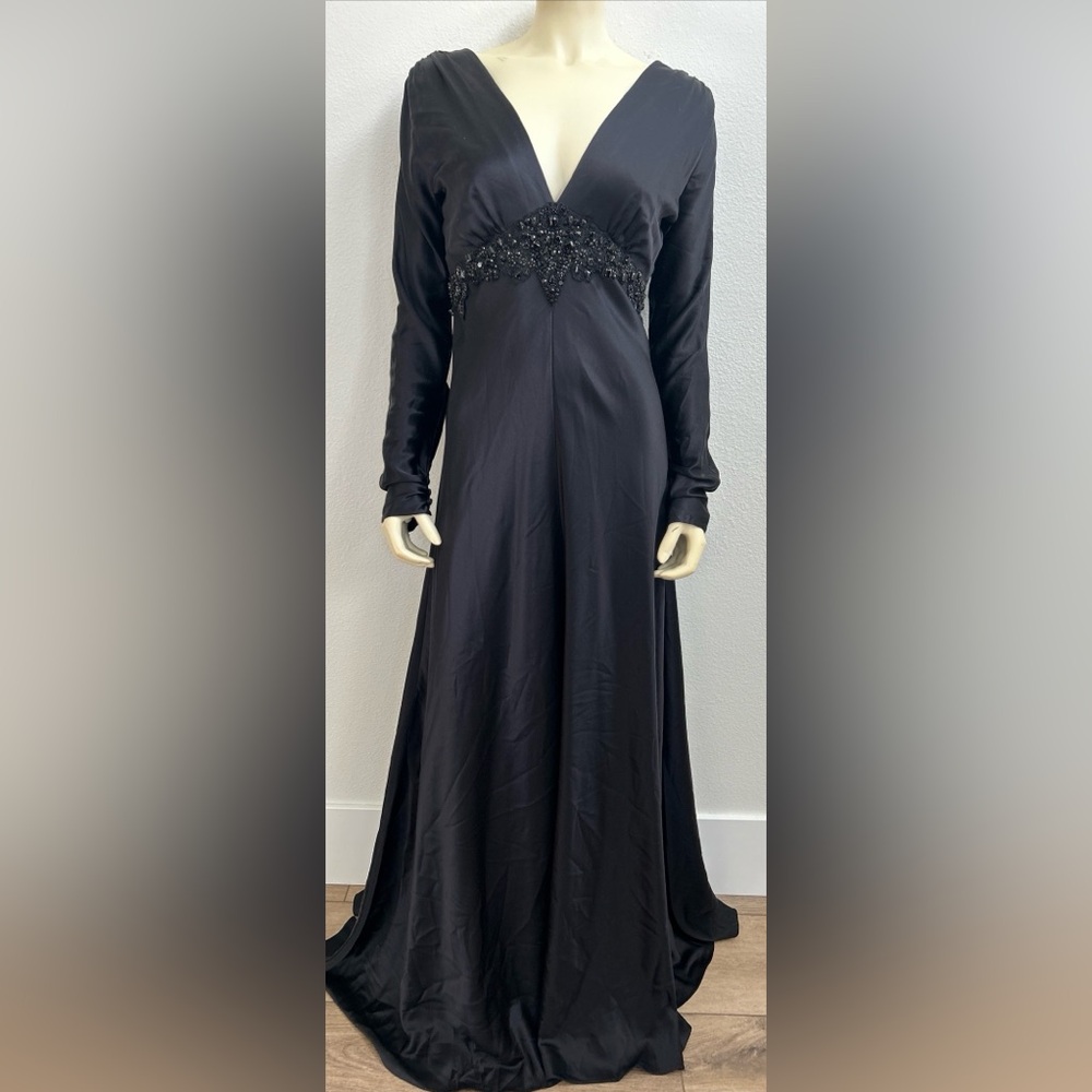 Beautiful Pamela Rolland black silk formal dress